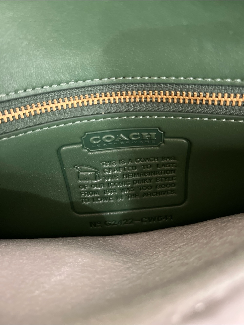 NWT Coach The Dinky Shoulder Bag Gold Chain/Hunter Green Leather LIMITED CW641 - Picture 12 of 13